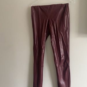 Wilfred Red Faux Leather Leggings S NWOT